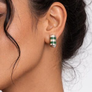 Aretes Vintage de Plata 910 con Incrustaciones de Malaquita - Taxco, México