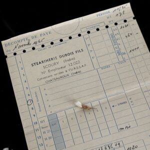 Recibo de Pago Francés Vintage 1965 - STEARINERIE DUBOIS FILS - EPHEMERA HISTÓRICA