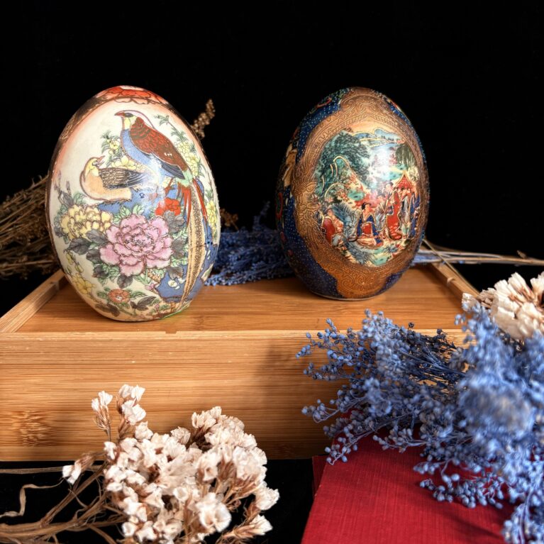 Huevos Decorativos de Porcelana Satsuma (vintage)